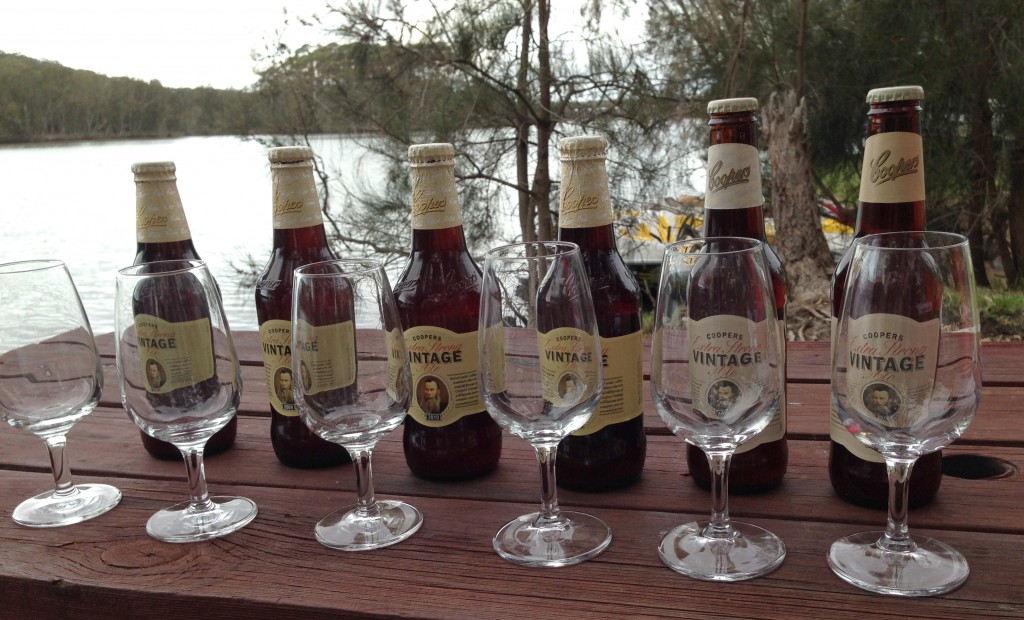 Ready for tasting: Cooper's Vintage Ale, vintage 2008–2013, Lake Conjola NSW, 8 January 2014