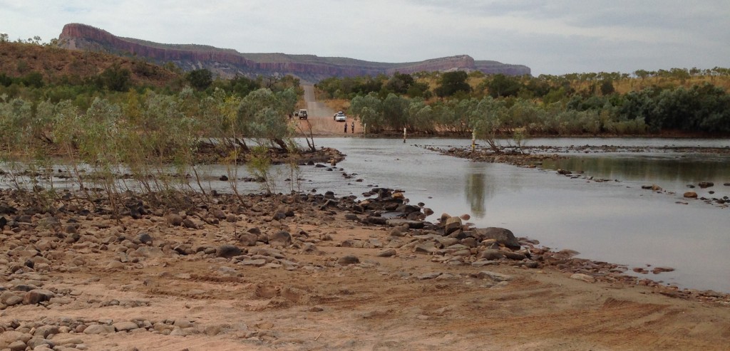 Pentecost River crossing, looking east to the Cockburn Ranges. Perhaps the most photographed point of the Gibb River Road. This is just a little to the west of El Questro Station. Photo Chris Shanahan.